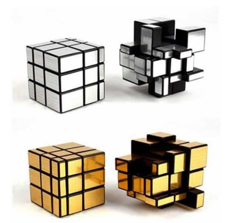 Cubo Mágico Mirror Blocks 3x3x3 Moyu Meilong Cor Da Estrutura Prata