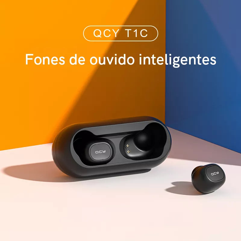 Qcy T1c Bluetooth 5.1 Case 380mah Cor Preto